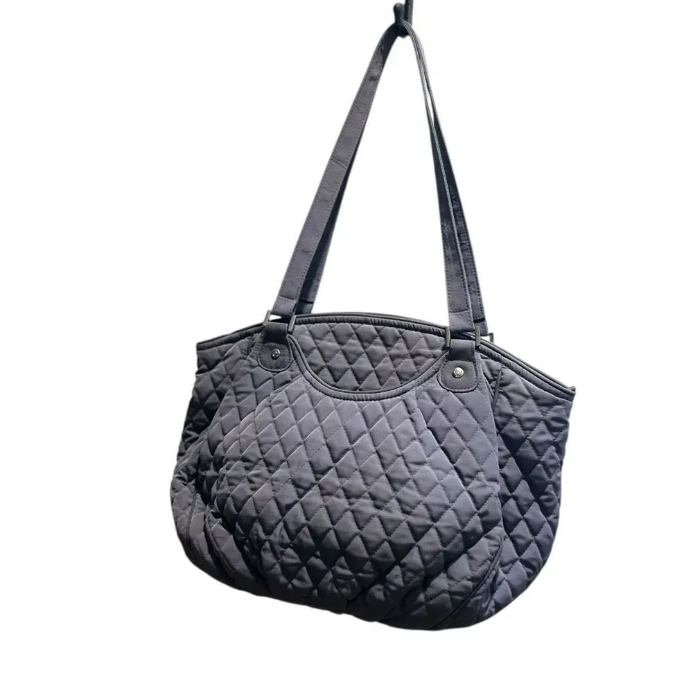 Vera Bradley Microfiber Glenna Tote in Slate Gray